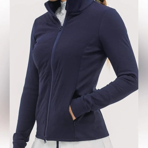 Foray Golf Front Zip insulated hybrid Light Jacket quilted vest Navy blue  Small - Picture 12 of 14
